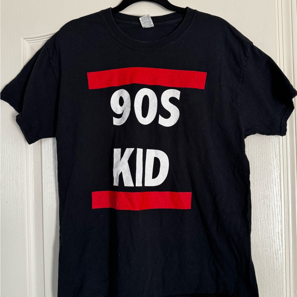 Gildan Black and Red Short Sleeve Tee
